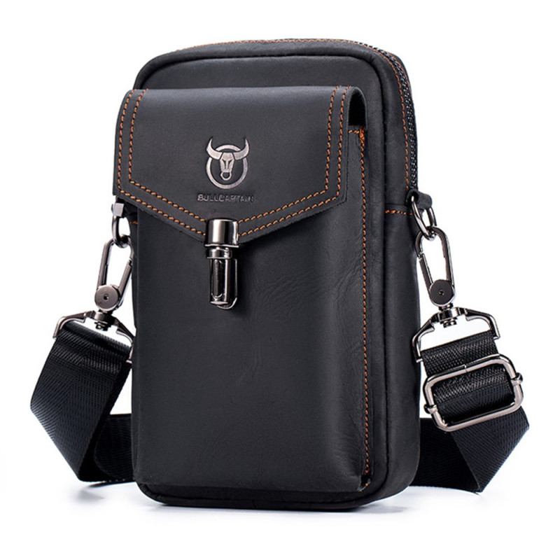 Capa de cintura em couro genuíno com efeito Crazy Horse 20,5 × 13 × 6 cm BULLCAPTAIN