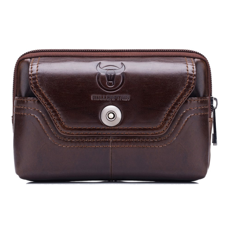 Capa horizontal em couro genuíno 17 × 11 × 4 cm BULLCAPTAIN