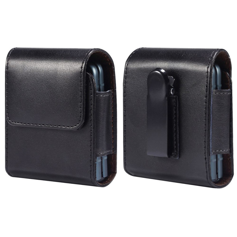 Capa de cinto em pele com aba magnética para Samsung Galaxy Z Flip