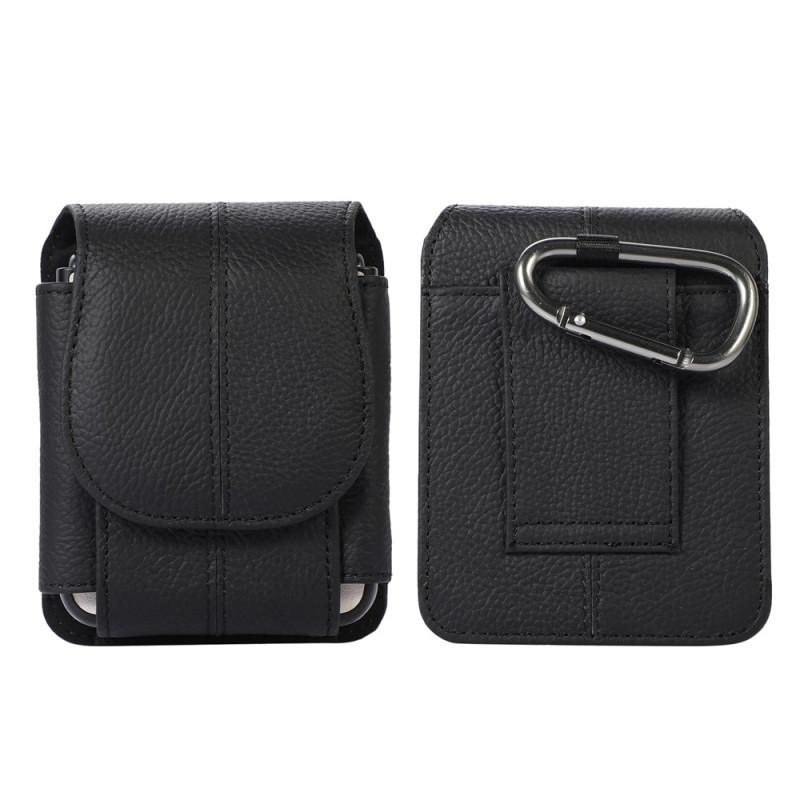 Capa de cinto em couro de vaca genuíno com gancho para Samsung Galaxy Z Flip
