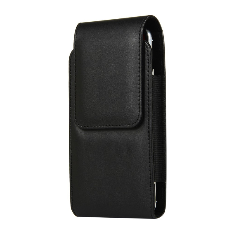 Capa universal para cinto em couro PU com porta-cartões e clipe giratório para smartphone de 5,2 polegadas