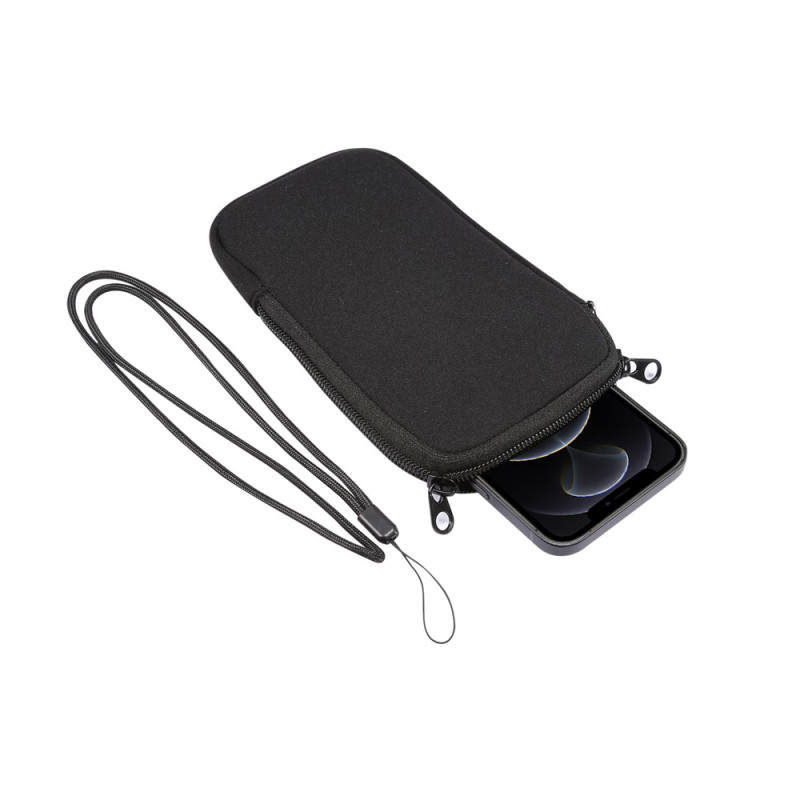 Capa universal elástica em neoprene com fecho de correr para smartphone de 7,2 polegadas