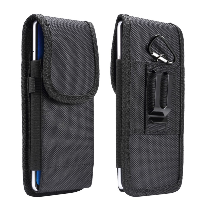 Capa universal para cinto em tecido Oxford com porta-cartões e clipe para smartphone de 7,2 polegadas