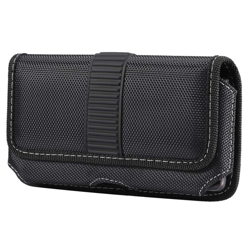 Capa horizontal universal para cinto em tecido Oxford para smartphone de 6,5 polegadas