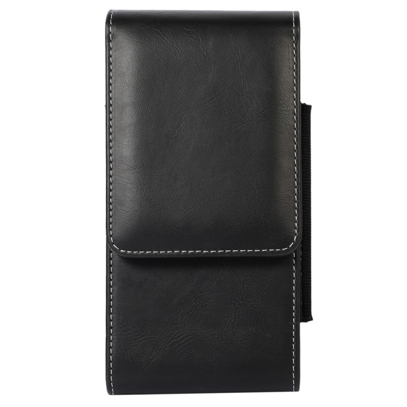 Capa vertical para cinto em couro PU com compartimento duplo e porta-cartões para smartphone de 6,7 polegadas