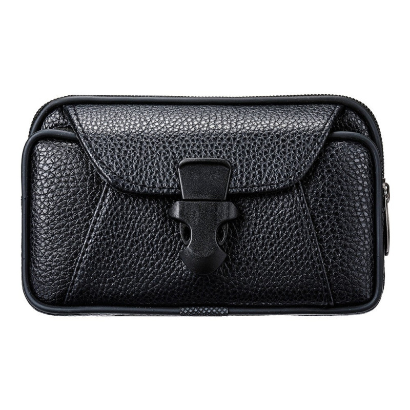 Capa multifuncional horizontal para cinto com bolso com fecho para smartphone