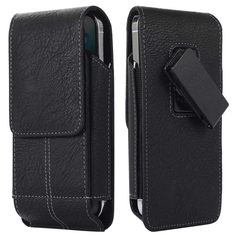 Capa vertical para cinto com clipe giratório e porta-cartões para smartphones de 5,5 a 6,7 polegadas