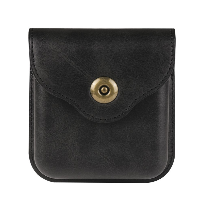 Capa universal de cinto em couro PU para smartphone dobrável, com clipe e presilha para cinto