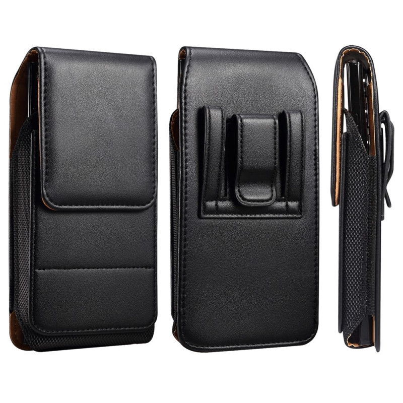 Capa vertical universal para cinto com porta-cartões para smartphone de 7,2 polegadas
