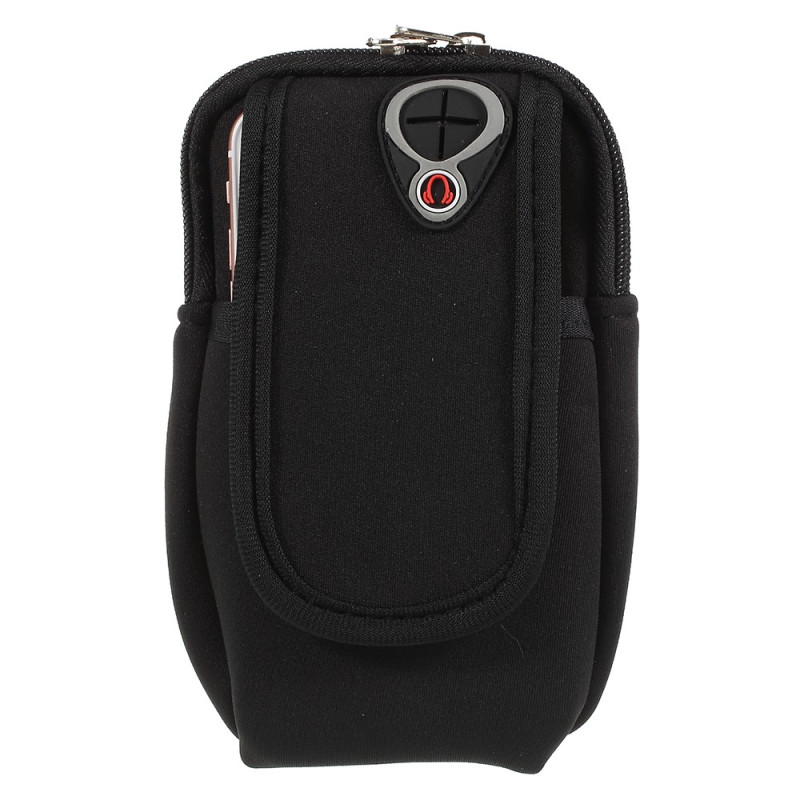 Braçadeira desportiva universal para smartphones até 5,5 polegadas com bolso duplo