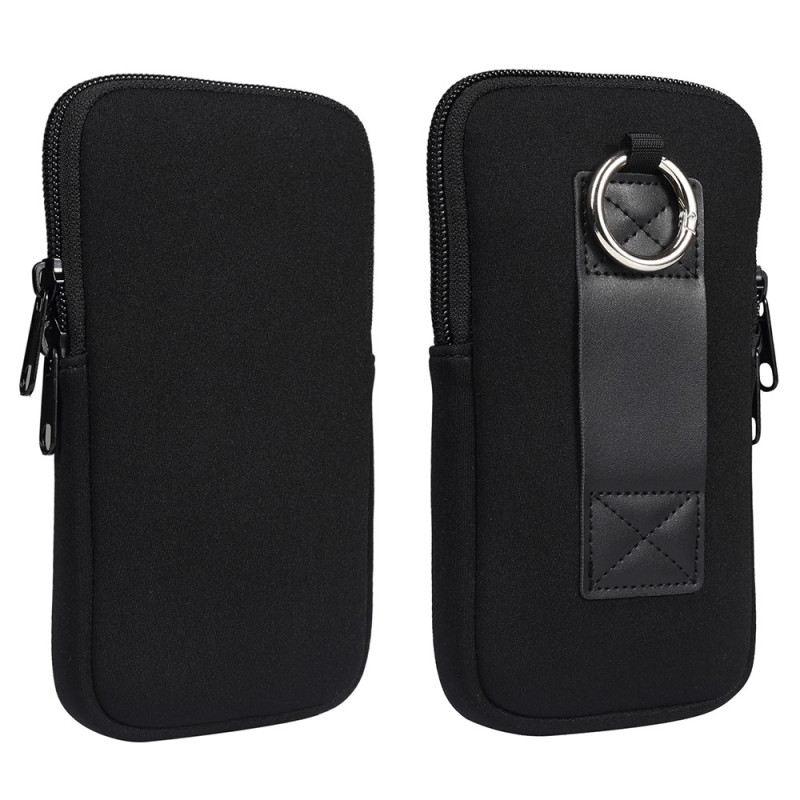 Capa universal em nylon para smartphone de 7,2 polegadas com fecho duplo de zíper