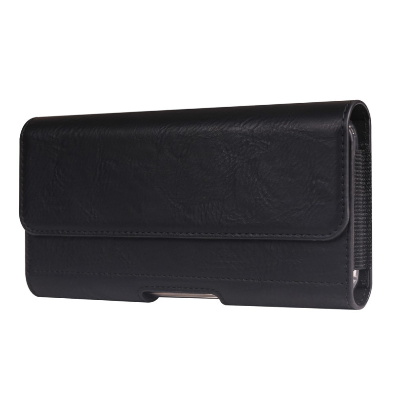 Capa horizontal universal para smartphone de 6,5 polegadas com porta-cartões, para usar no cinto