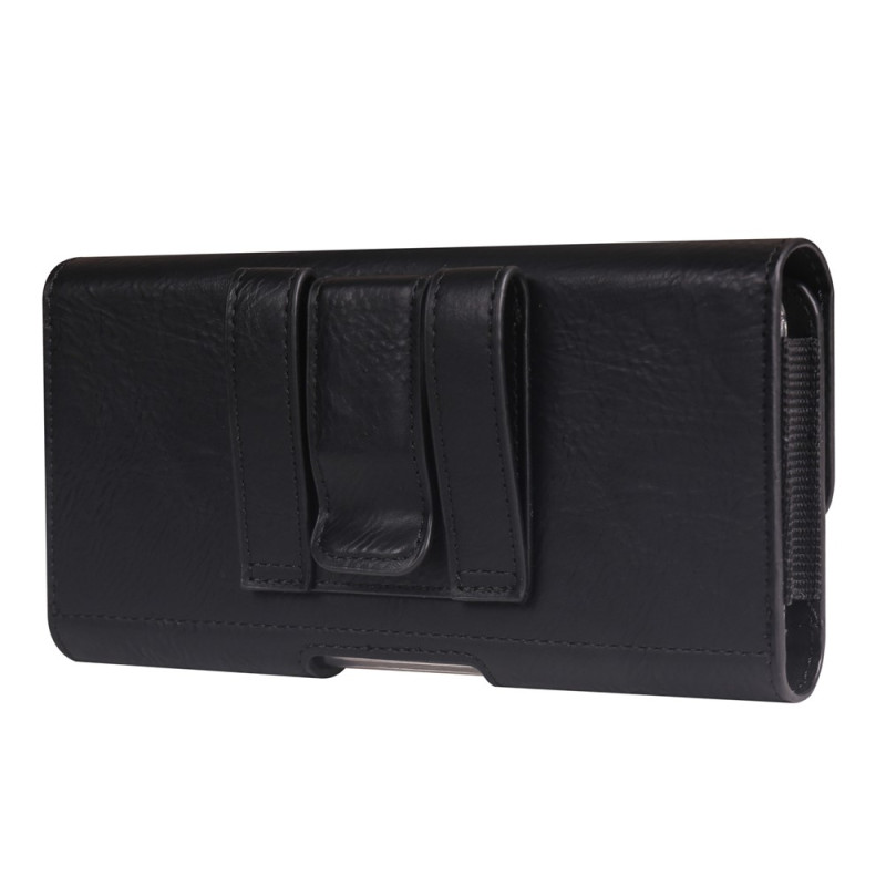 Capa horizontal universal para smartphone de 6,5 polegadas com porta-cartões para usar no cinto