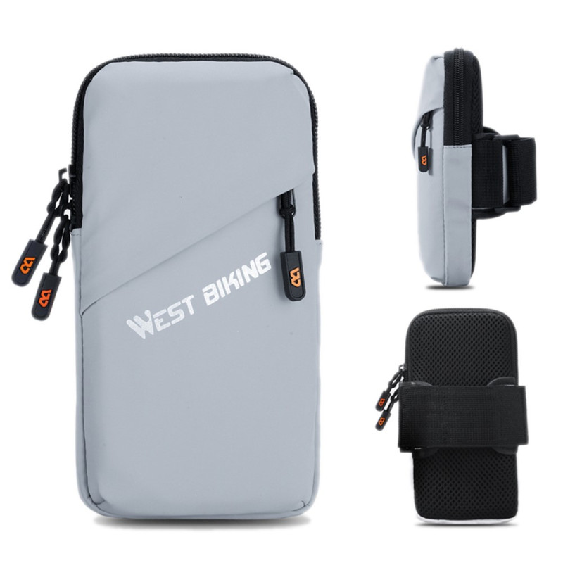 Braçadeira desportiva para smartphone com bolso de arrumação WEST BIKING