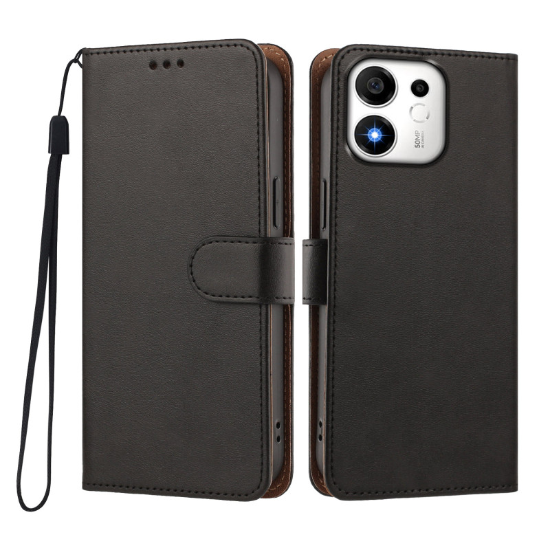 Capa Honor 600 Smart com efeito de couro liso