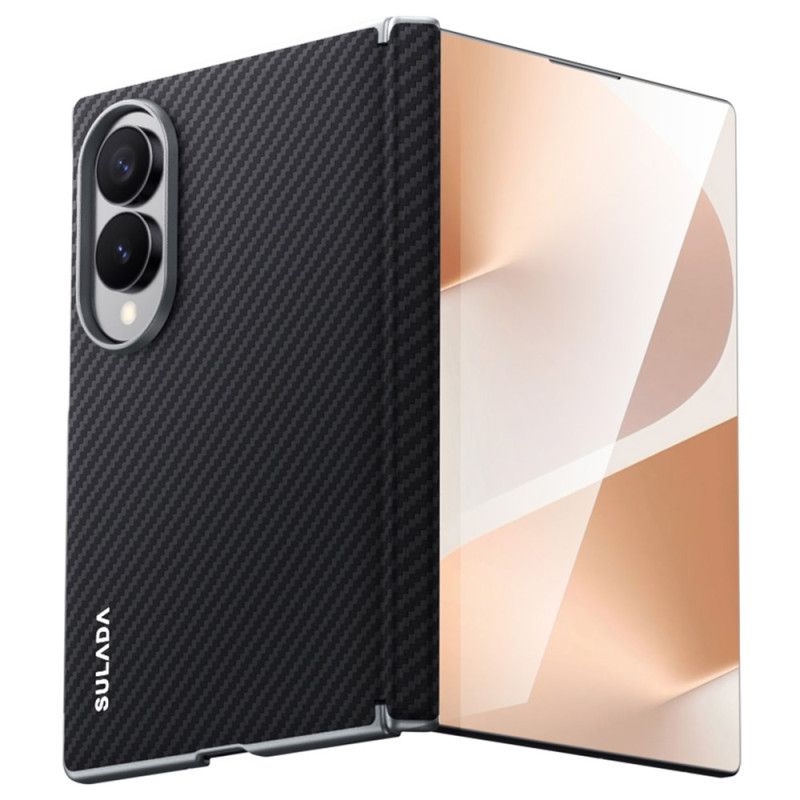 Capa para Samsung Galaxy Z Fold 8 com efeito de fibra de carbono da SULADA