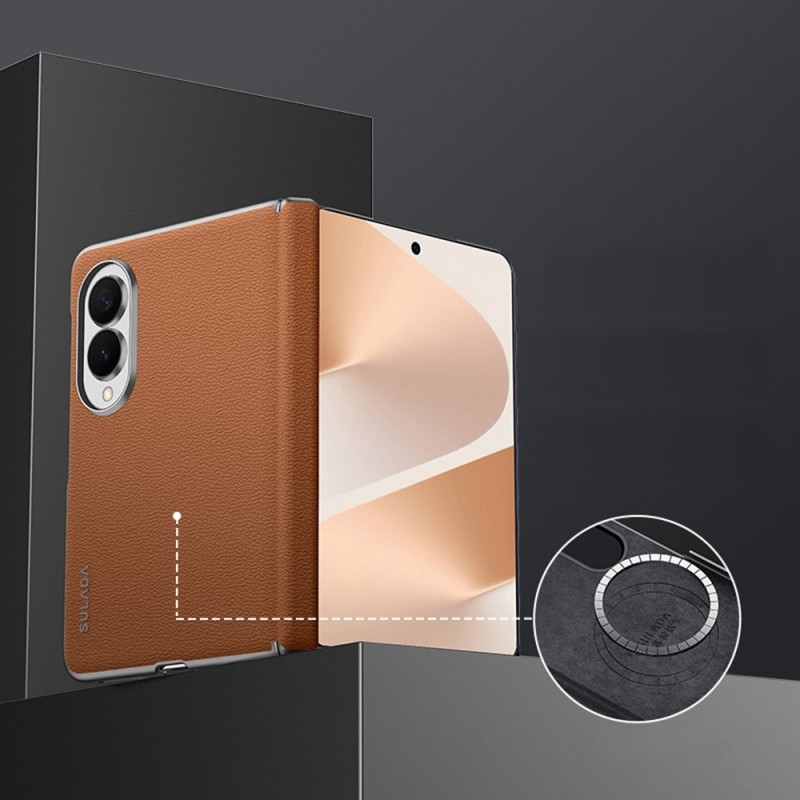 Capa para Samsung Galaxy Z Fold 8 em couro verdadeiro da SULADA