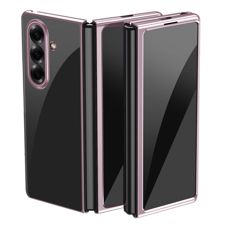 Capa para Samsung Galaxy Z Fold 8 Ultra Transparente com Bordas com Efeito Metálico