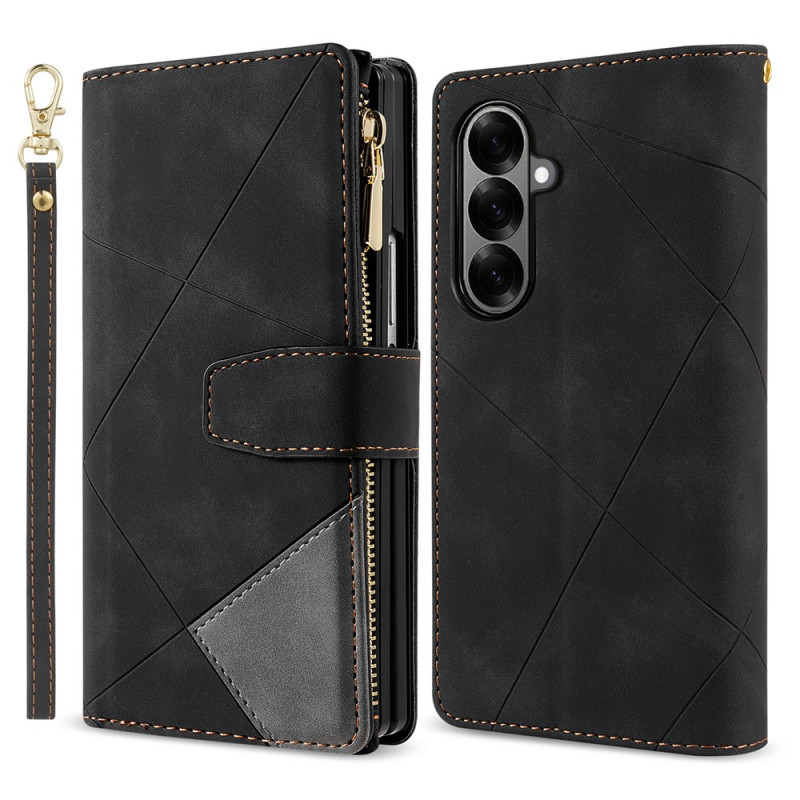 Capa tipo carteira para Samsung Galaxy Z Fold 8 Ultra com efeito de camurça bicolor