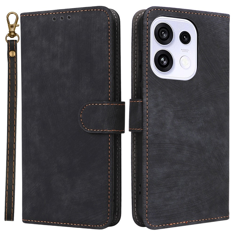 Capa para Oppo Reno 16 5G / 16 Pro 5G com efeito de camurça e alça (RFID)