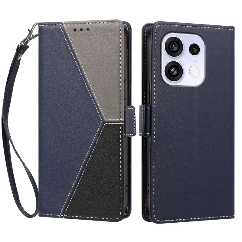 Capa tricolor com alça para Oppo Reno 16 5G / 16 Pro 5G