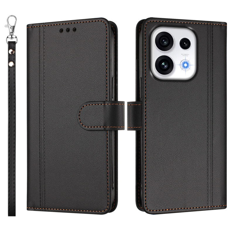 Capa tipo carteira para Oppo Reno 16 5G / 16 Pro 5G com espaço para vários cartões