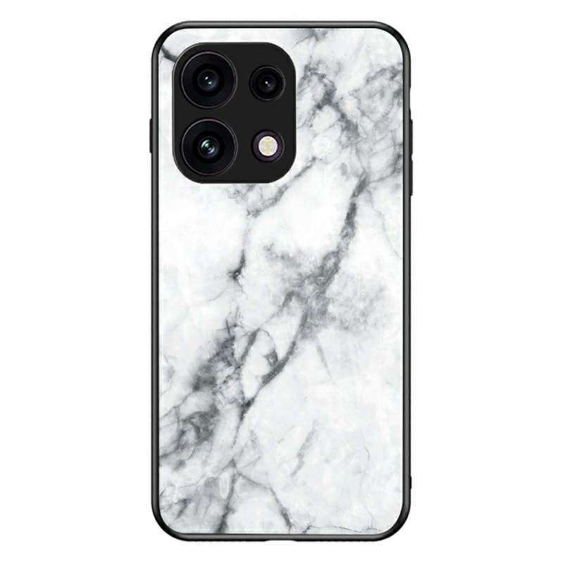 Capa para Oppo Reno 16 F 5G em vidro temperado com design em mármore
