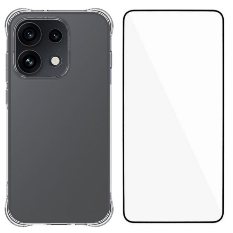 Capa transparente para Oppo Reno 16 5G / 16 Pro 5G com protetor de ecrã