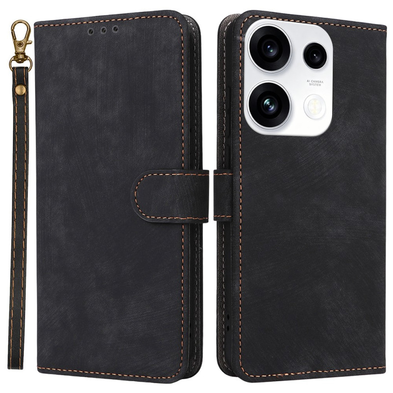 Capa para Oppo Reno 16 F 5G / 16 FS 5G com efeito de camurça e alça
