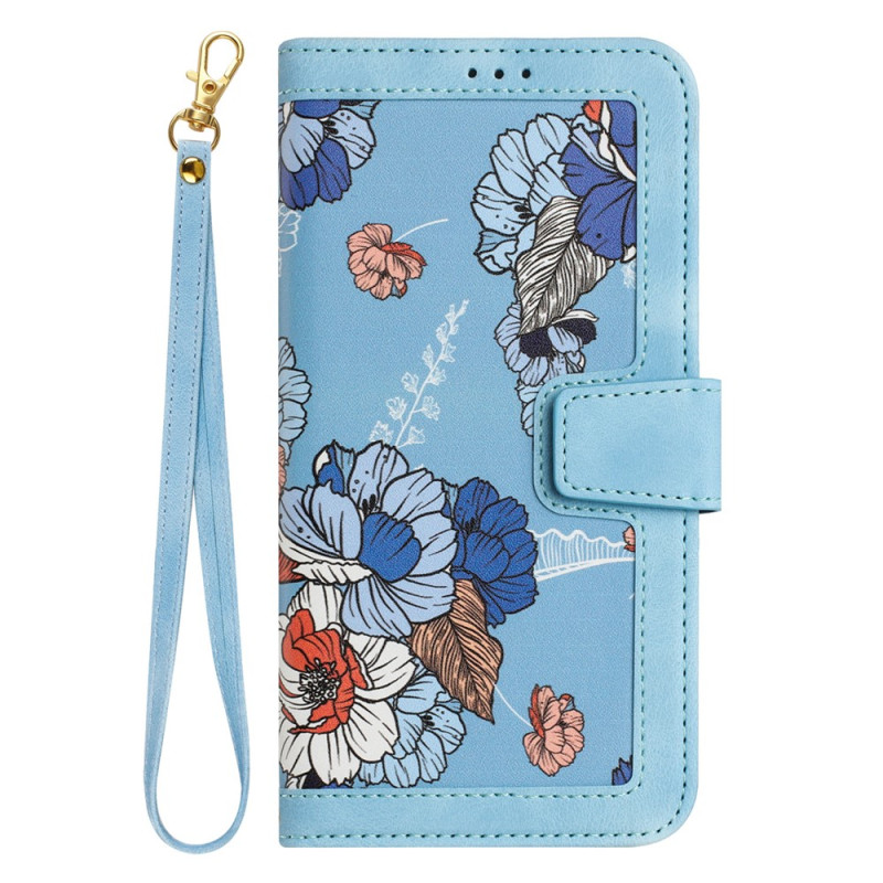 Capa para Oppo Reno 16 F 5G com padrão floral e alça