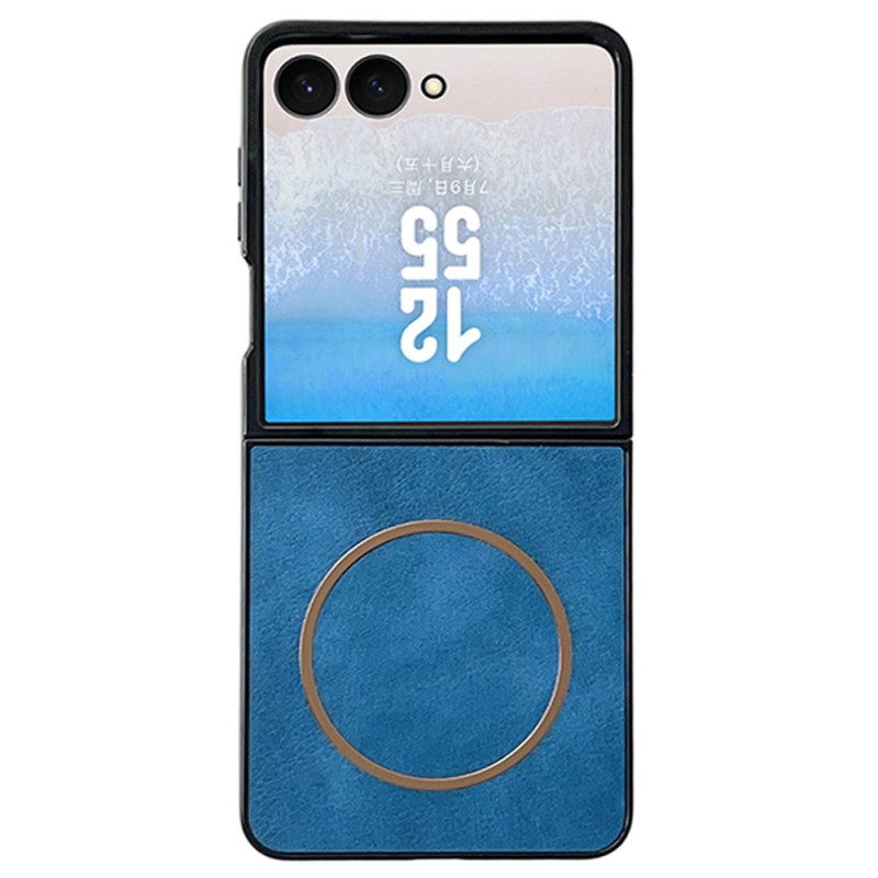 Capa magnética para Samsung Galaxy Z Flip 8 com textura de couro
