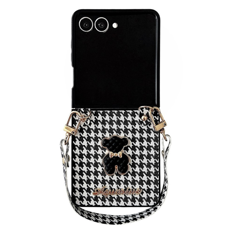 Capa para Samsung Galaxy Z Flip 8 com ursinho e alça
