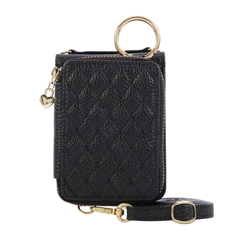 Capa tipo carteira acolchoada com alça de ombro para o Samsung Galaxy Z Flip 8
