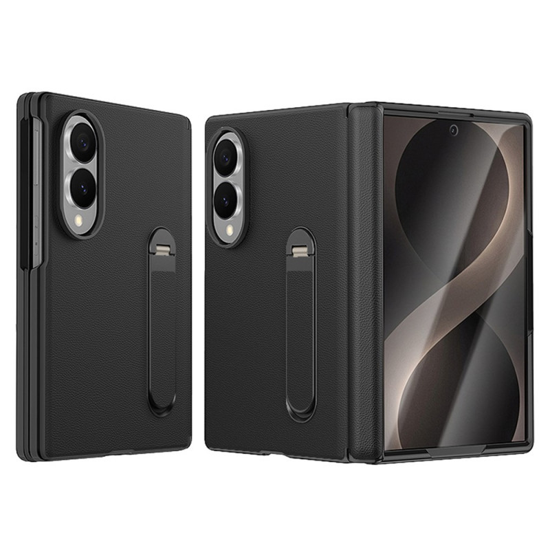 Capa para Samsung Galaxy Z Fold 8 com efeito de couro e suporte mãos-livres