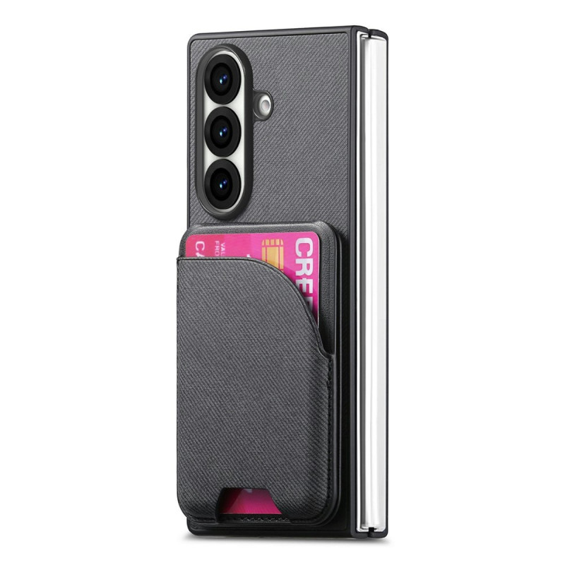 Capa magnética para Samsung Galaxy Z Fold 8 Ultra com efeito denim e porta-cartões