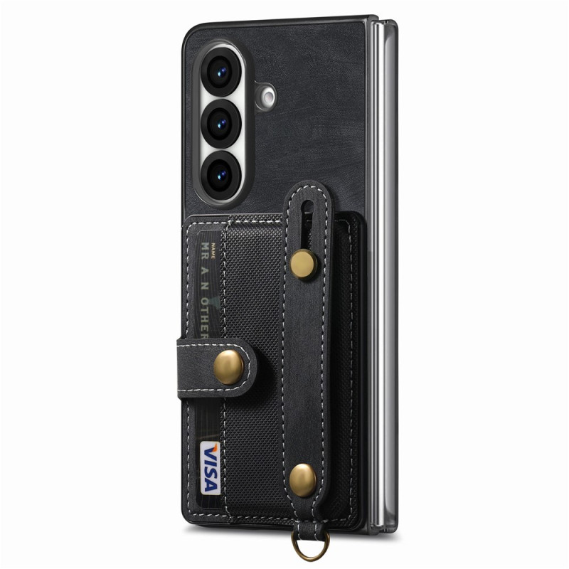 Capa para Samsung Galaxy Z Fold 8 Ultra com porta-cartões e alça de pulso