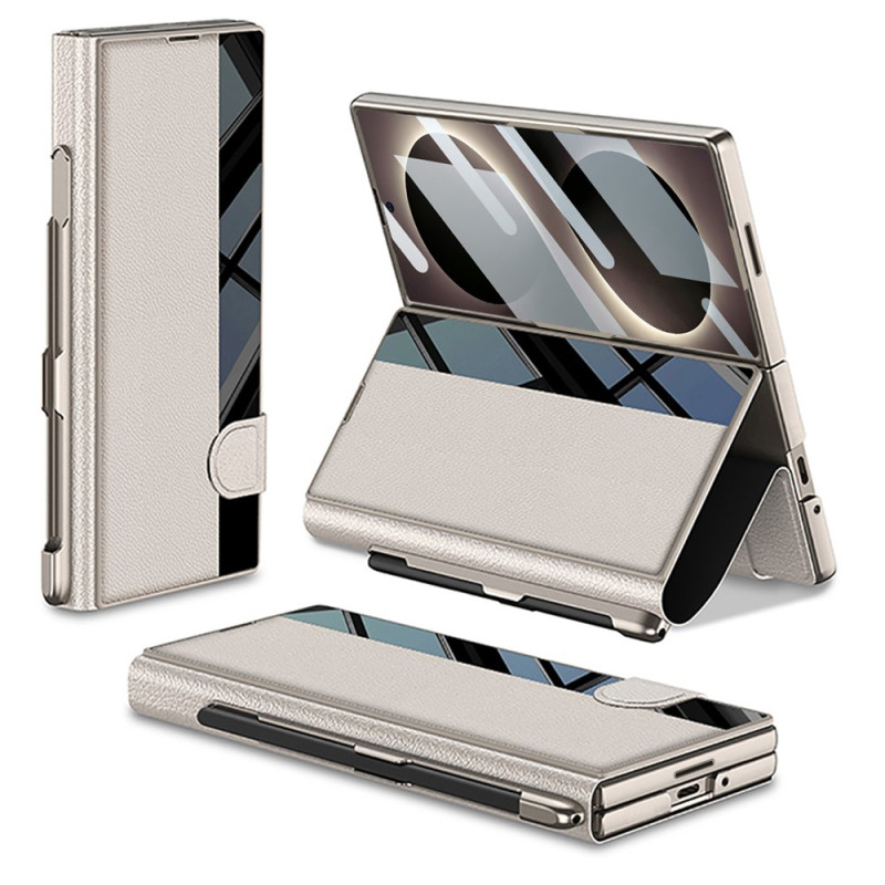 Capa para Samsung Galaxy Z Fold 8 Ultra com efeito de fibra de carbono e proteção de ecrã