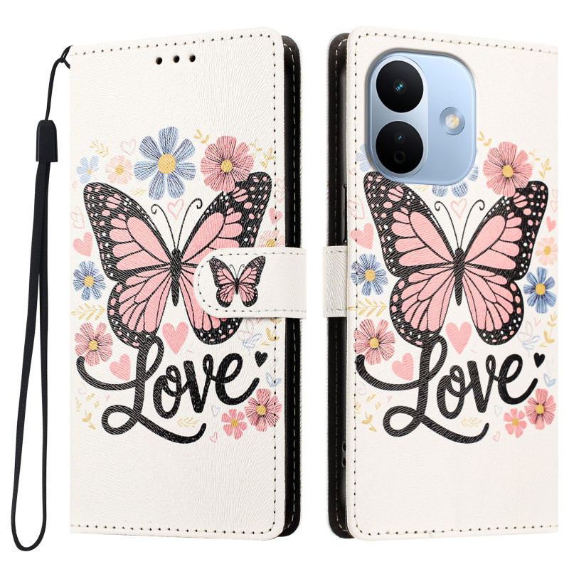 Capa para Xiaomi Redmi Note 17 Pro 5G com borboleta rosa