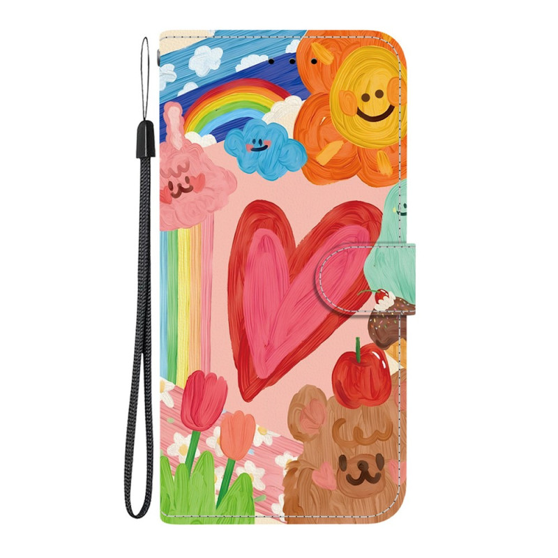 Capa para Xiaomi Redmi Note 17 Pro 5G com Coração Arco-íris