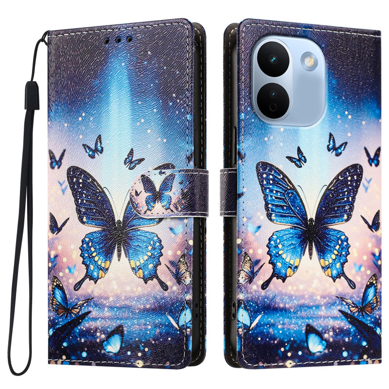 Capa para Xiaomi Redmi Note 17 Pro Max 5G com padrão de borboleta fluorescente
