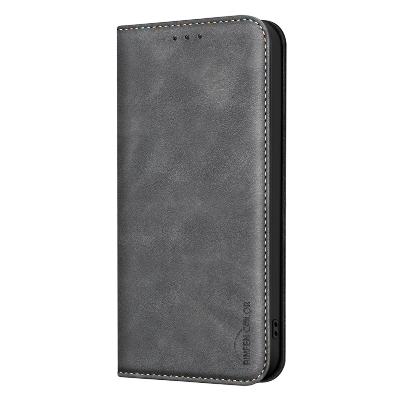 Capa Flip para Xiaomi Redmi 17C 5G com efeito vintage da BINFEN COLOR