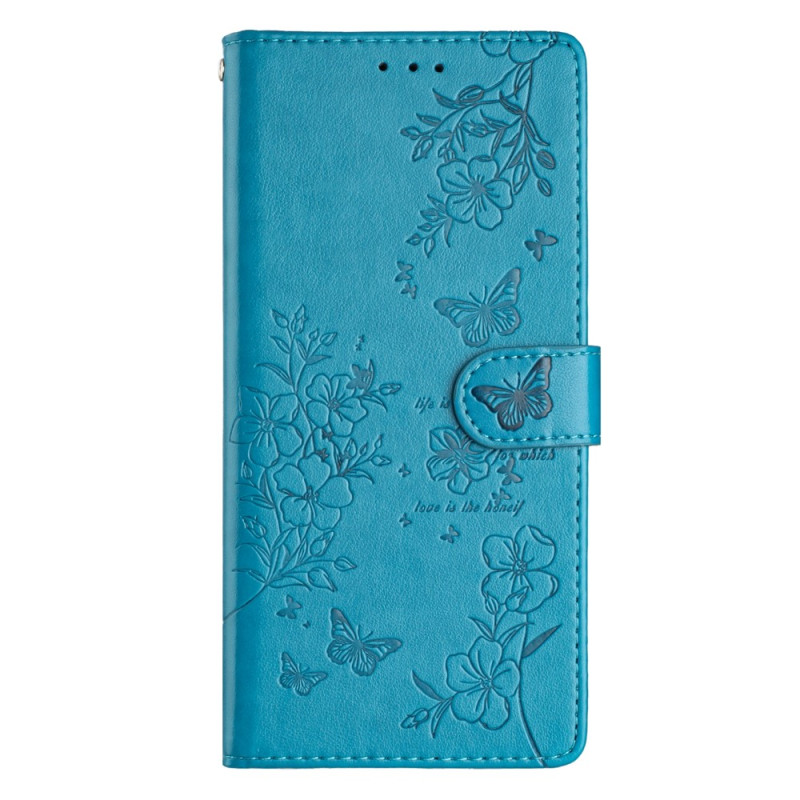 Capa para Xiaomi Redmi 17C 5G com padrão de borboletas e flores
