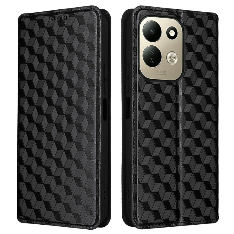 Capa Flip para Xiaomi Redmi 17 5G / 4G com padrão em losangos