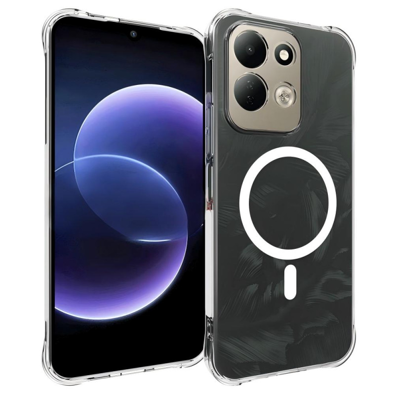 Capa magnética transparente para Xiaomi Redmi 17 5G/4G com protetor de ecrã