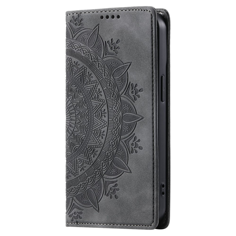 Capa Flop para Xiaomi Redmi 17 5G / 4G com efeito de camurça e padrão mandala