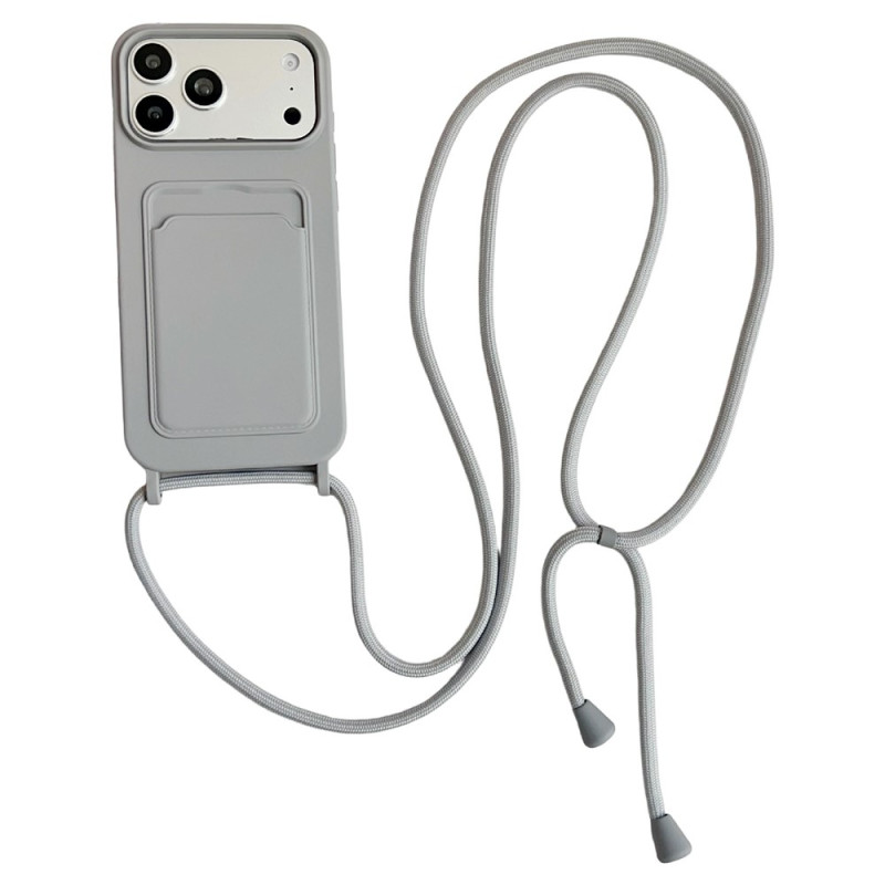 Capa com cordão para iPhone 18 Pro / 17 Pro com porta-cartões