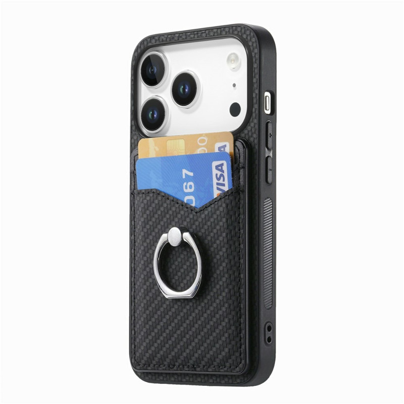 Capa para iPhone 18 Pro / 17 Pro com porta-cartões e anel de suporte