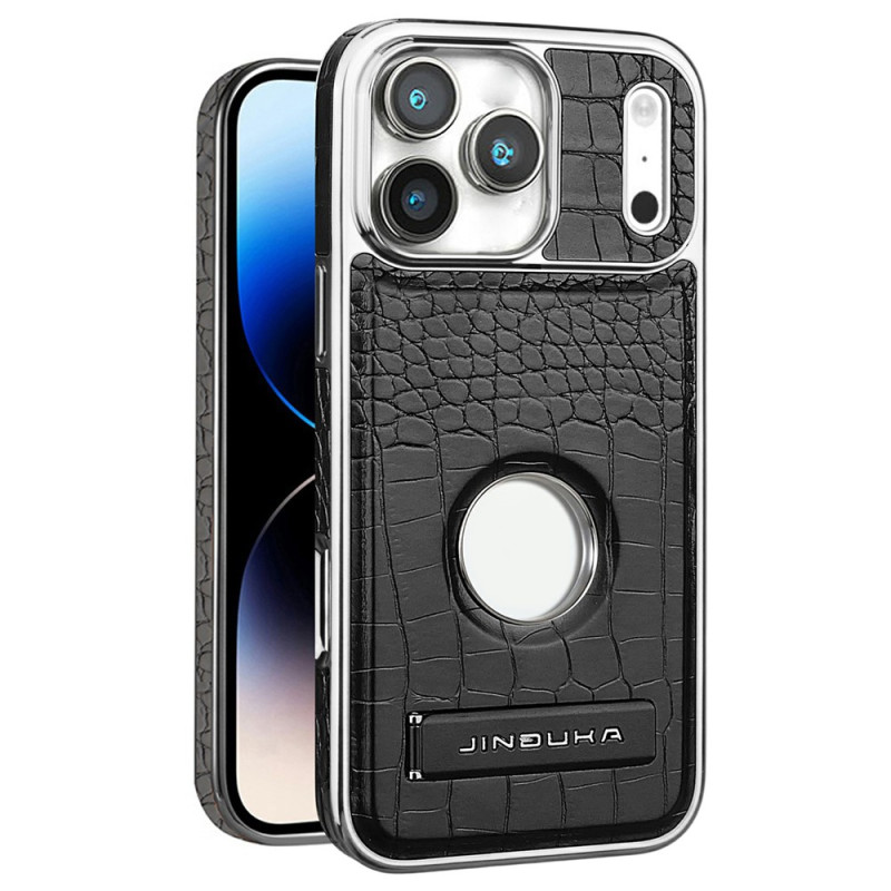Coque iPhone 18 Pro / 17 Pro Effet Crocodile avec Support JINDUKA
