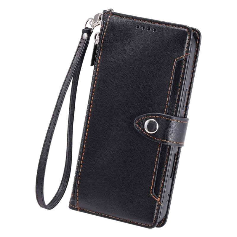 Capa para iPhone 18 Pro Max / 17 Pro Max com textura de lichia e alça