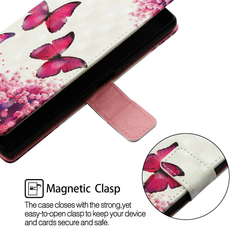 Samsung Galaxy A20e Capa de borboletas vermelhas